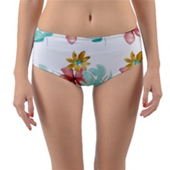 Floral Nature Reversible Mid-waist Bikini Bottoms by Sparkle