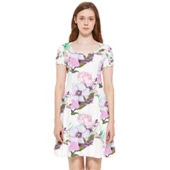 Floral Art Inside Out Cap Sleeve Dress by Sparkle