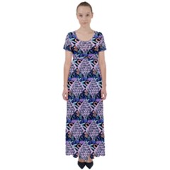 Diamond Spots High Waist Short Sleeve Maxi Dress by Sparkle