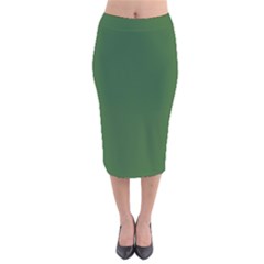 Basil Green Velvet Midi Pencil Skirt by FabChoice