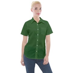 Basil Green Women s Short Sleeve Pocket Shirt