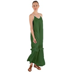 Basil Green Cami Maxi Ruffle Chiffon Dress by FabChoice