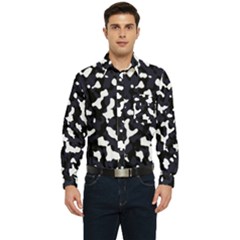 Camouflage Bleu Men s Long Sleeve Pocket Shirt  by kcreatif