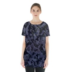 Camouflage Violet Skirt Hem Sports Top