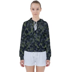 Camouflage Vert Women s Tie Up Sweat by kcreatif