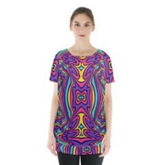 Abstract Pattern Skirt Hem Sports Top