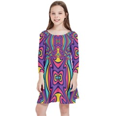 Abstract Pattern Kids  Quarter Sleeve Skater Dress by designsbymallika