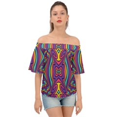 Abstract Pattern Off Shoulder Short Sleeve Top by designsbymallika