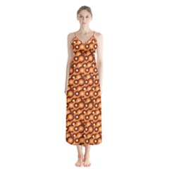 Curvy Geometric Pattern Button Up Chiffon Maxi Dress by designsbymallika