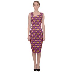 Geometric Groovy Pattern Sleeveless Pencil Dress by designsbymallika