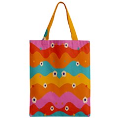 Floral Geometric Pattern Zipper Classic Tote Bag by designsbymallika