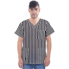 Bande noir/blanc  Men s V-Neck Scrub Top