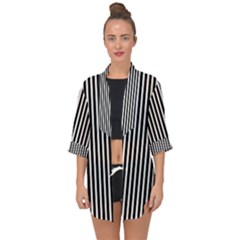 Bande Noir/blanc  Open Front Chiffon Kimono