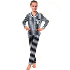 Bande Noir/blanc  Kid s Satin Long Sleeve Pajamas Set by kcreatif