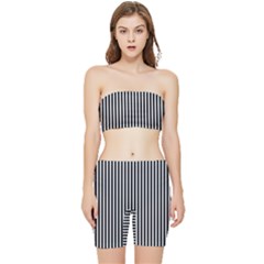 Bande Noir/blanc  Stretch Shorts And Tube Top Set by kcreatif