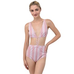 Bandes Blanc/rose Clair Tied Up Two Piece Swimsuit by kcreatif