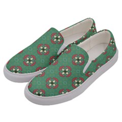 Mushrooms In The Meadow  Men s Canvas Slip Ons by SychEva