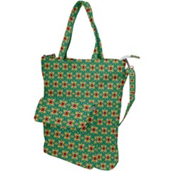 Green Floral Pattern Shoulder Tote Bag by designsbymallika