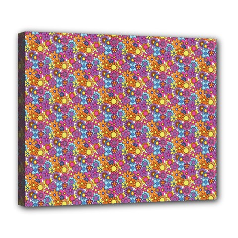 Groovy Floral Pattern Deluxe Canvas 24  x 20  (Stretched)