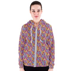 Groovy Floral Pattern Women s Zipper Hoodie