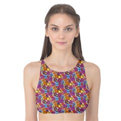 Groovy Floral Pattern Tank Bikini Top by designsbymallika