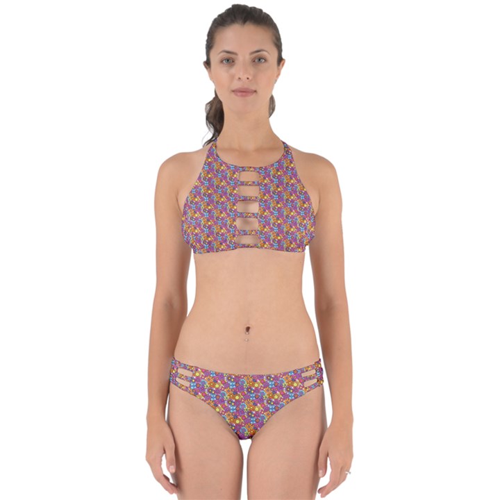 Groovy Floral Pattern Perfectly Cut Out Bikini Set