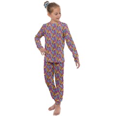 Groovy Floral Pattern Kids  Long Sleeve Set  by designsbymallika