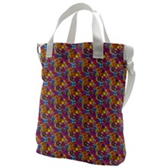 Groovy Floral Pattern Canvas Messenger Bag by designsbymallika