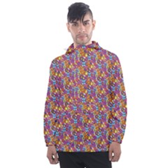 Groovy Floral Pattern Men s Front Pocket Pullover Windbreaker by designsbymallika
