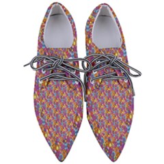 Groovy Floral Pattern Pointed Oxford Shoes