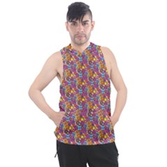 Groovy Floral Pattern Men s Sleeveless Hoodie