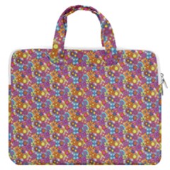 Groovy Floral Pattern MacBook Pro Double Pocket Laptop Bag (Large)