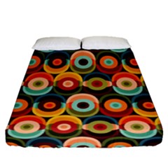 Multicolor Geometric Pattern Fitted Sheet (queen Size) by designsbymallika