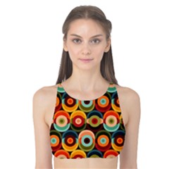 Multicolor Geometric Pattern Tank Bikini Top by designsbymallika