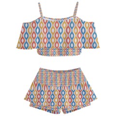 Psychedelic Groovy Pattern Kids  Off Shoulder Skirt Bikini by designsbymallika