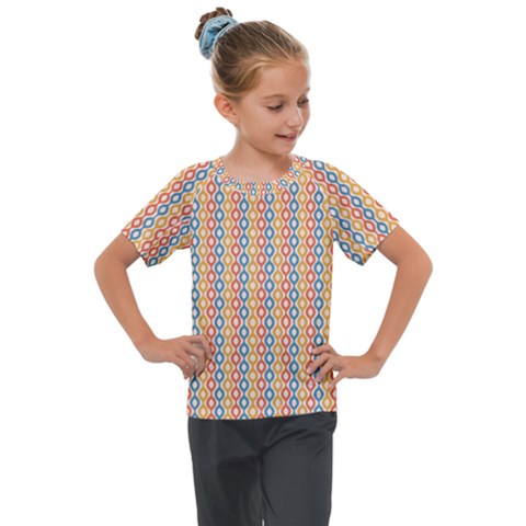 Psychedelic Groovy Pattern Kids  Mesh Piece Tee by designsbymallika