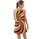 Psychedelic Groovy Orange Halter Tie Back Chiffon Dress View2