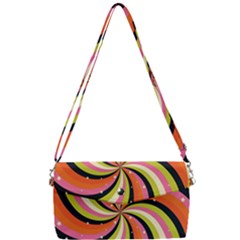 Psychedelic Groovy Orange Removable Strap Clutch Bag by designsbymallika