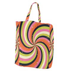 Psychedelic Groovy Orange Giant Grocery Tote by designsbymallika