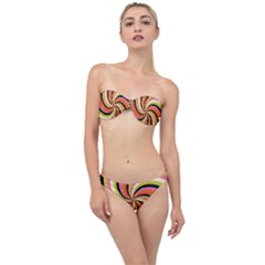 Psychedelic Groovy Orange Classic Bandeau Bikini Set by designsbymallika