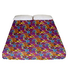 Summer Floral Pattern Fitted Sheet (queen Size) by designsbymallika