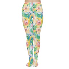 Water Color Floral Pattern Tights