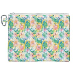 Water Color Floral Pattern Canvas Cosmetic Bag (xxl)