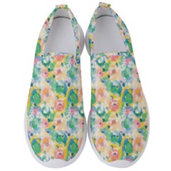 Water Color Floral Pattern Men s Slip On Sneakers by designsbymallika