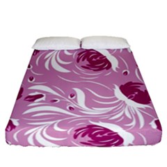 Folk Floral Pattern  Flowers Print  Fitted Sheet (queen Size) by Eskimos