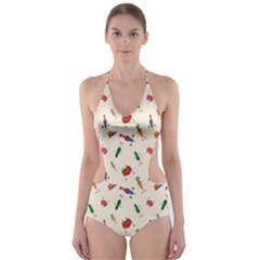 Vegetables Athletes Cut-out One Piece Swimsuit