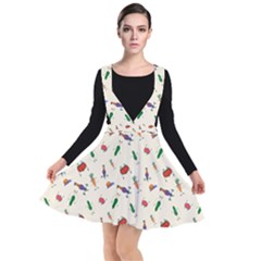 Vegetables Athletes Plunge Pinafore Dress by SychEva