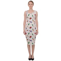 Vegetables Athletes Sleeveless Pencil Dress by SychEva