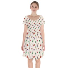 Vegetables Athletes Short Sleeve Bardot Dress by SychEva