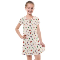 Vegetables Athletes Kids  Cross Web Dress by SychEva